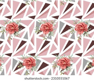 arrière-plan abstrait avec des roses roses sur lui 