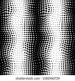 Abstrat halftone black dots vertical seamless pattern