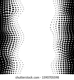 Abstrat halftone black dots vertical seamless pattern