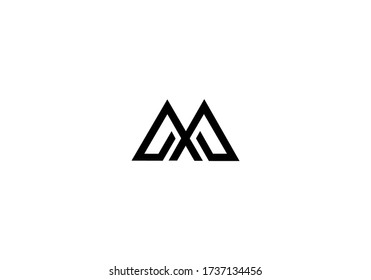 modèle d'icône de l'alphabet M abstrat