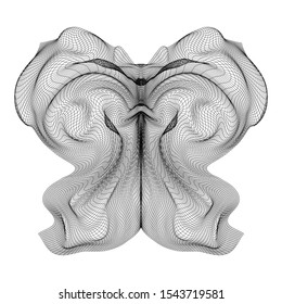 Abstrat mesh object made in from of butterfly.