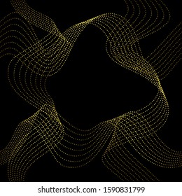 Abstrat wave gold dots check seamless pattern