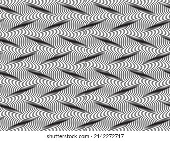 Abstratc background of swirle lines. Vector black and white line pattern with optical illusion effect for business card paper or web page.