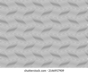 Abstratc background of swirle lines. Vector black and white line pattern with optical illusion effect for business card paper or web page.