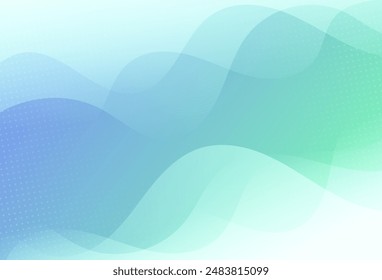 Abstratc background, wavy colorful, blue green gradations. Memphis. Eps 10