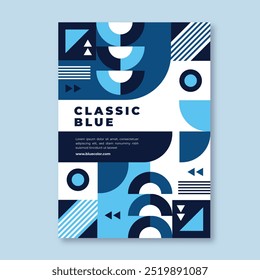 Abstratc classic blue poster template vector design in eps 10