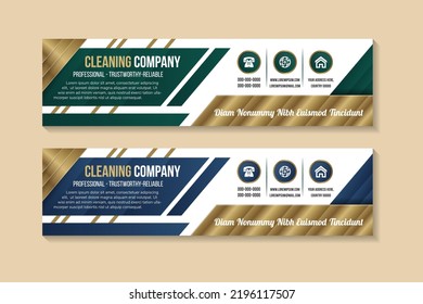 abstratc cleaning company banner design template. Set of Creative Web Banners of Standard Size with space for text. Business Ad with Horizontal layout Template. Vector Illustration luxury background