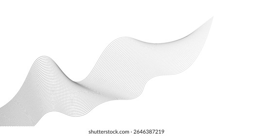 Abstratc particles halftone black gradient curve shape isolated on white background art. Vector in concept of technology  science  music wave modern
