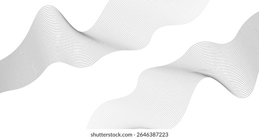 Abstratc particles halftone black gradient curve shape isolated on white background art. Vector in concept of technology  science  music wave modern simple