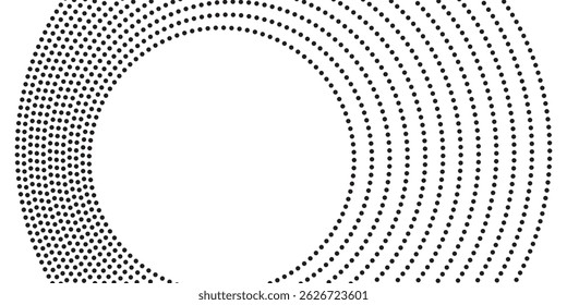 Abstratc visualization on dark space with dotted lines shape effect decoration. Modern graphic design element dots circle style concept 