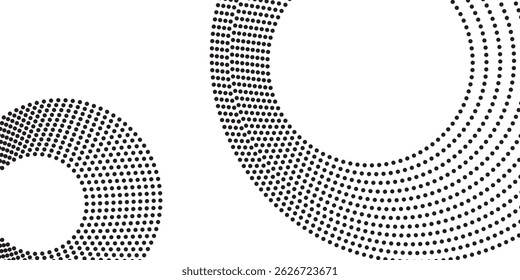 Abstratc visualization on dark space with dotted lines shape effect decoration. Modern graphic design element dots circle style concept 