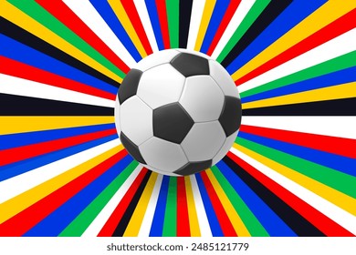 Abstravt background with soccer ball. 3d vector illustration