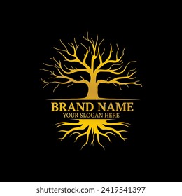 Abstrc Tree Logo Design, Root, Vector