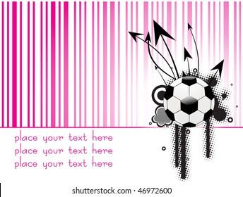abstrcat pink lines background with grungy soccer, arrowhead