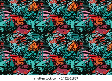 abstrcat tropical palm pattern,repeated organic elements, perfect for summer and holidays vibes.