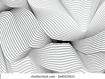 Abstrcat wave on gray background.