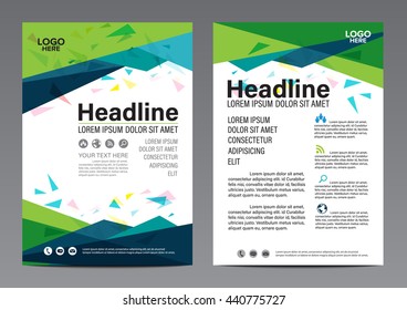 Abstrct Green geometric pattern Brochure Annual Report flyer design template. Leaflet cover Presentation Modern flat background. illustration vector in A4 size