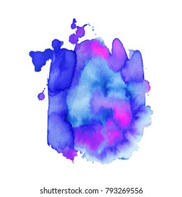 Abstrct watercolor spot with droplets, smudges, stains, splashes. To design and decor backgrounds, banners, flyers.