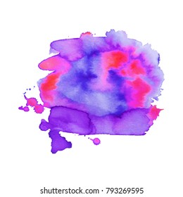 Abstrct watercolor spot with droplets, smudges, stains, splashes. To design and decor backgrounds, banners, flyers.