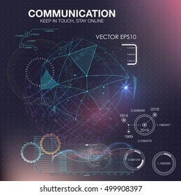 abstreact HUD background. Set of elements that can be used for Motion Design the space, the scientific and the fantastic theme