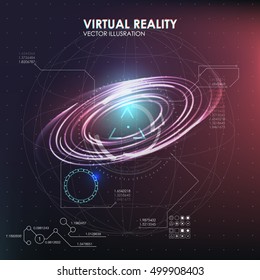 abstreact HUD background. Set of elements that can be used for Motion Design the space, the scientific and the fantastic theme