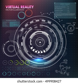 abstreact HUD background. Set of elements that can be used for Motion Design the space, the scientific and the fantastic theme