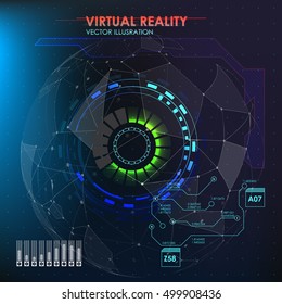 abstreact HUD background. Set of elements that can be used for Motion Design the space, the scientific and the fantastic theme