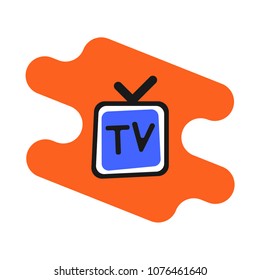 Abstrsct TV icon. Flat design. Vector.