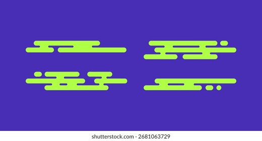 Forma de vetor de motivo de nuvens japonesas abstratas. Ilustração plana no estilo y2k. Elemento decorativo asiático tradicional no design moderno.