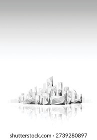 Abstruct geometric shape city seems to create by stone concrete cement or ice vertical vector illustration graphic EPS 10