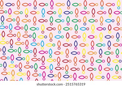 Abstruct seamless design in different colors for fabric, sheet, and chart printing with a pink background. 