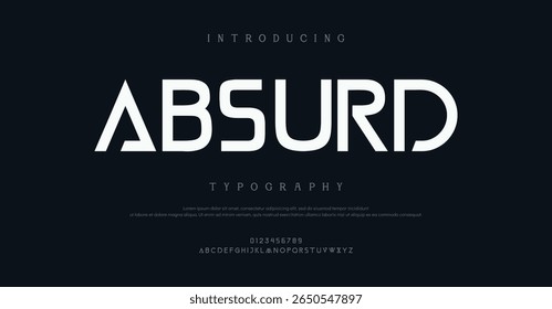  Absurdo Abstrato Moda alfabeto fonte. Mínimo fontes urbanas modernas para logotipo, marca etc. 