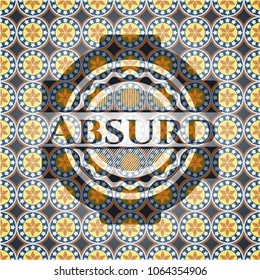 Absurd arabesque style badge. arabic decoration.