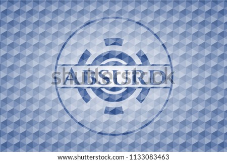 Absurd blue polygonal emblem.