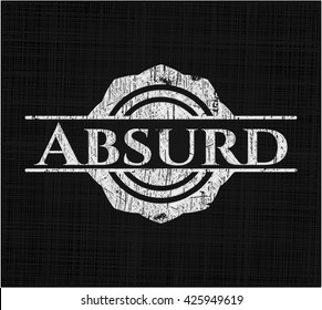 Absurd chalk emblem, retro style, chalk or chalkboard texture