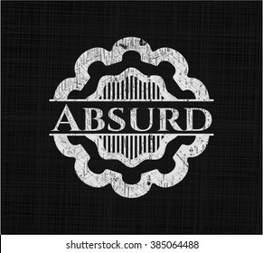 Absurd chalk emblem written on a blackboard