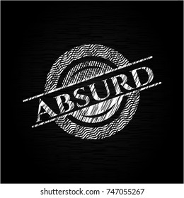 Absurd chalkboard emblem on black board