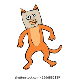 Absurd costume cats cartoon funny hand drawn illustration vector