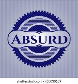 Absurd emblem with denim texture