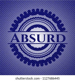 Absurd emblem with jean texture