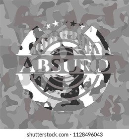 Absurd grey camouflage emblem