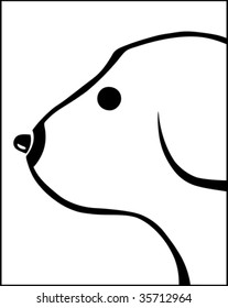 Absurd image of a dog with a nose looking like a nipple