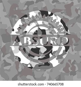 Absurd on grey camouflaged pattern