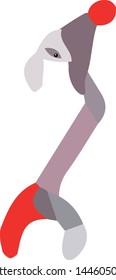 Absurd primitive psychedelic dude with a rad pompon vector illustration