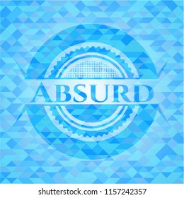 Absurd realistic light blue mosaic emblem