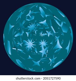 Absyract Christmas Design Element. Abstract geometric shape, polyhedron from pyramids. Vector illustration