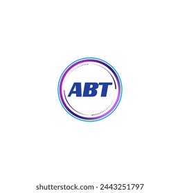 ABT creative initial letter flat monogram logo design with White background.Vector logo modern alphabet gradient color style.