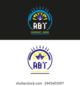 ABT letter logo vector design on black and white color background ABT letter logo icon design
