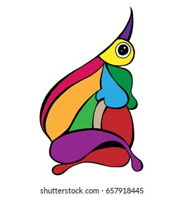 Abtract art of the face on white background.