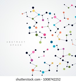 Abtract background with connected line and dots.